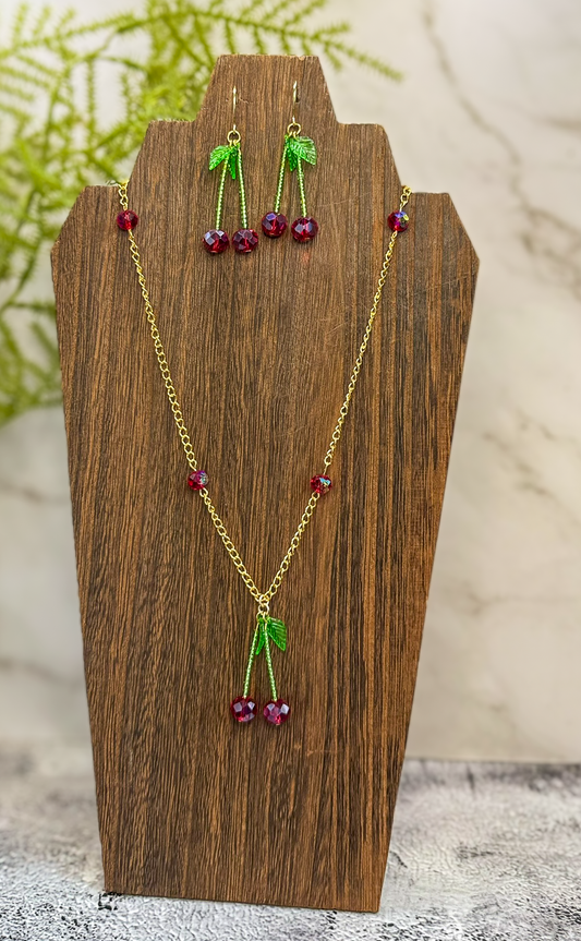 Fruit Basket Necklace & Earring Set | Handmade Fruit Jewelry
