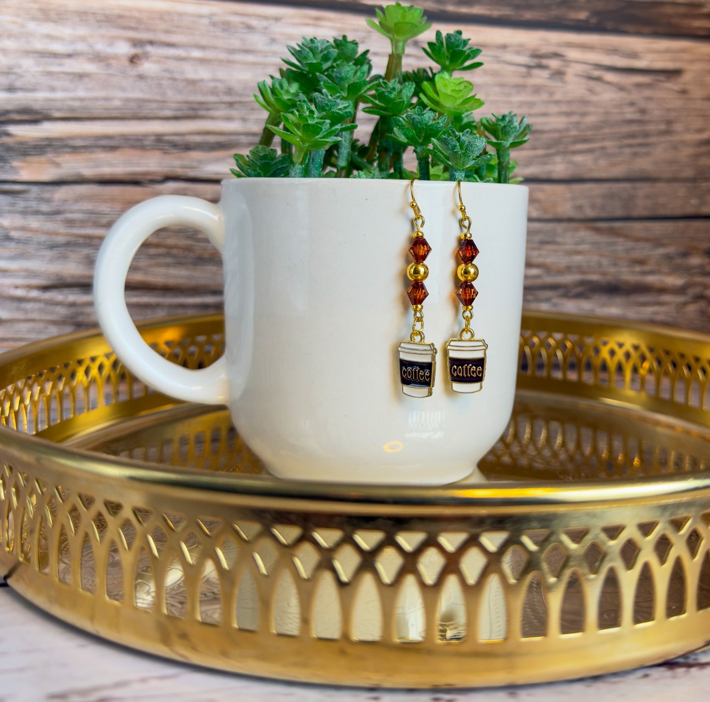 Seattle Coffee Cup Dangle Earrings