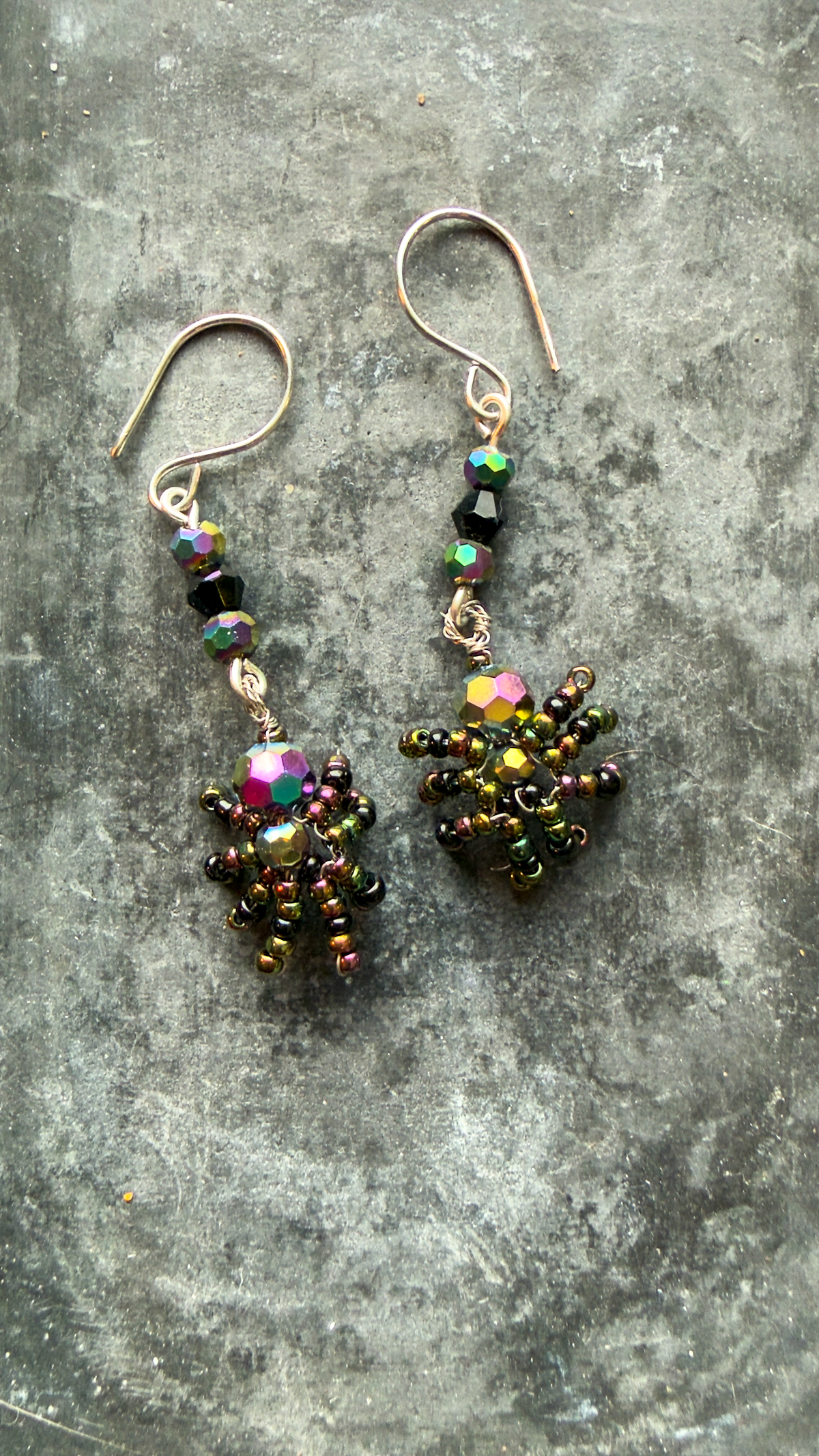 Spider Beaded Earrings in Variety of Colors