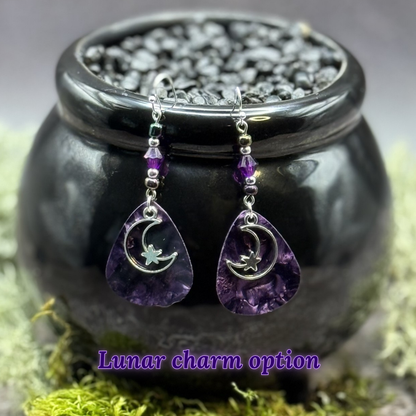 Guitar Pick Earrings in Hexed Hues (Pinks + Purples)
