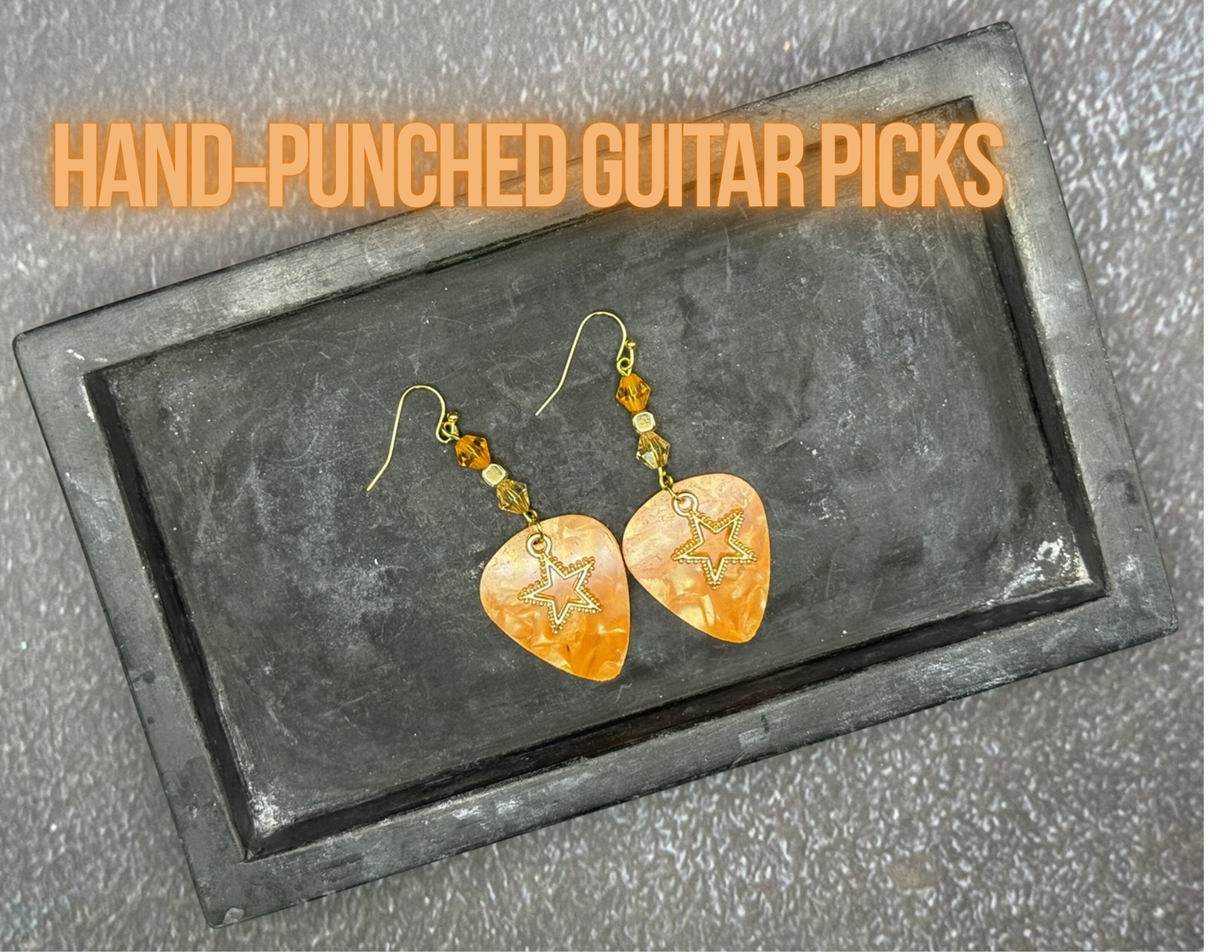 Guitar Pick Earrings in Firestorm (Warm Spectrum)