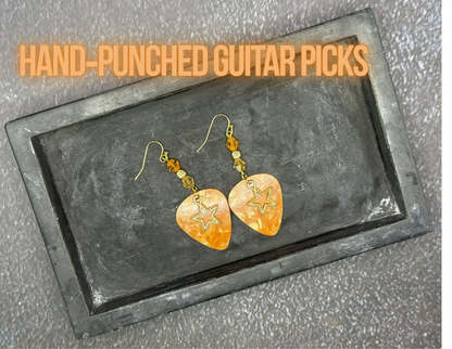 Guitar Pick Earrings in Firestorm (Warm Spectrum)