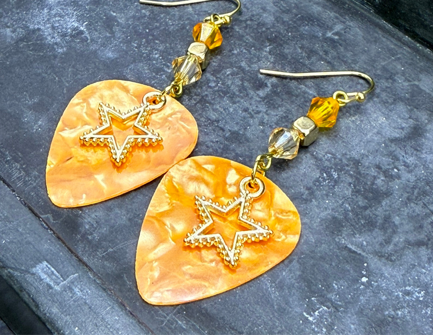 Guitar Pick Earrings in Firestorm (Warm Spectrum)
