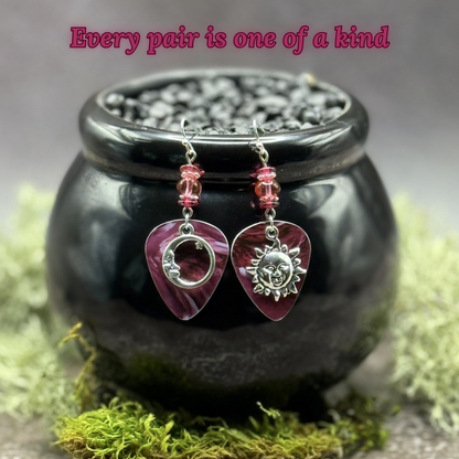 Guitar Pick Earrings in Hexed Hues (Pinks + Purples)