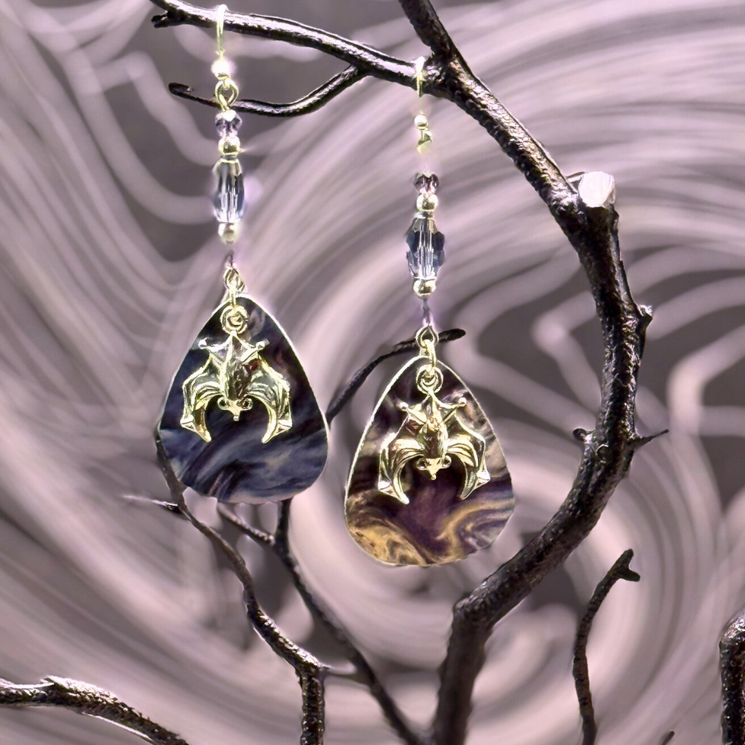Guitar Pick Earrings in Hexed Hues (Pinks + Purples)