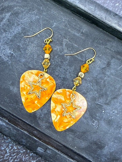 Guitar Pick Earrings in Firestorm (Warm Spectrum)