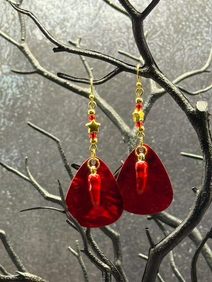 Guitar Pick Earrings in Firestorm (Warm Spectrum)
