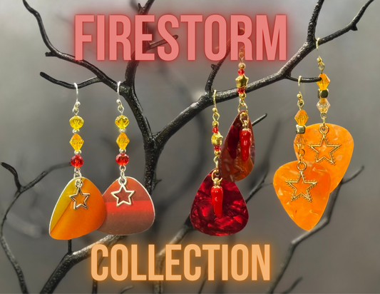 Guitar Pick Earrings in Firestorm (Warm Spectrum)