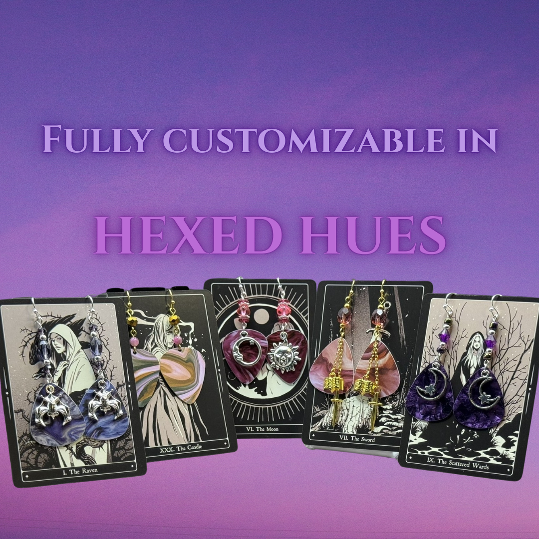 Guitar Pick Earrings in Hexed Hues (Pinks + Purples)
