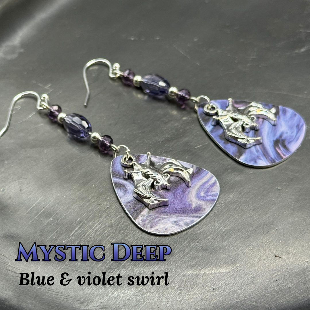 Guitar Pick Earrings in Hexed Hues (Pinks + Purples)