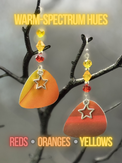 Guitar Pick Earrings in Firestorm (Warm Spectrum)