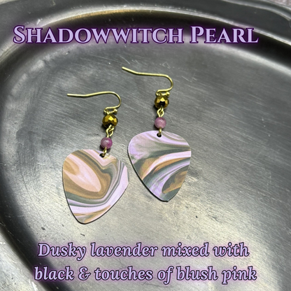 Guitar Pick Earrings in Hexed Hues (Pinks + Purples)