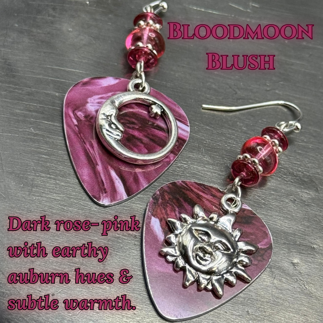 Guitar Pick Earrings in Hexed Hues (Pinks + Purples)