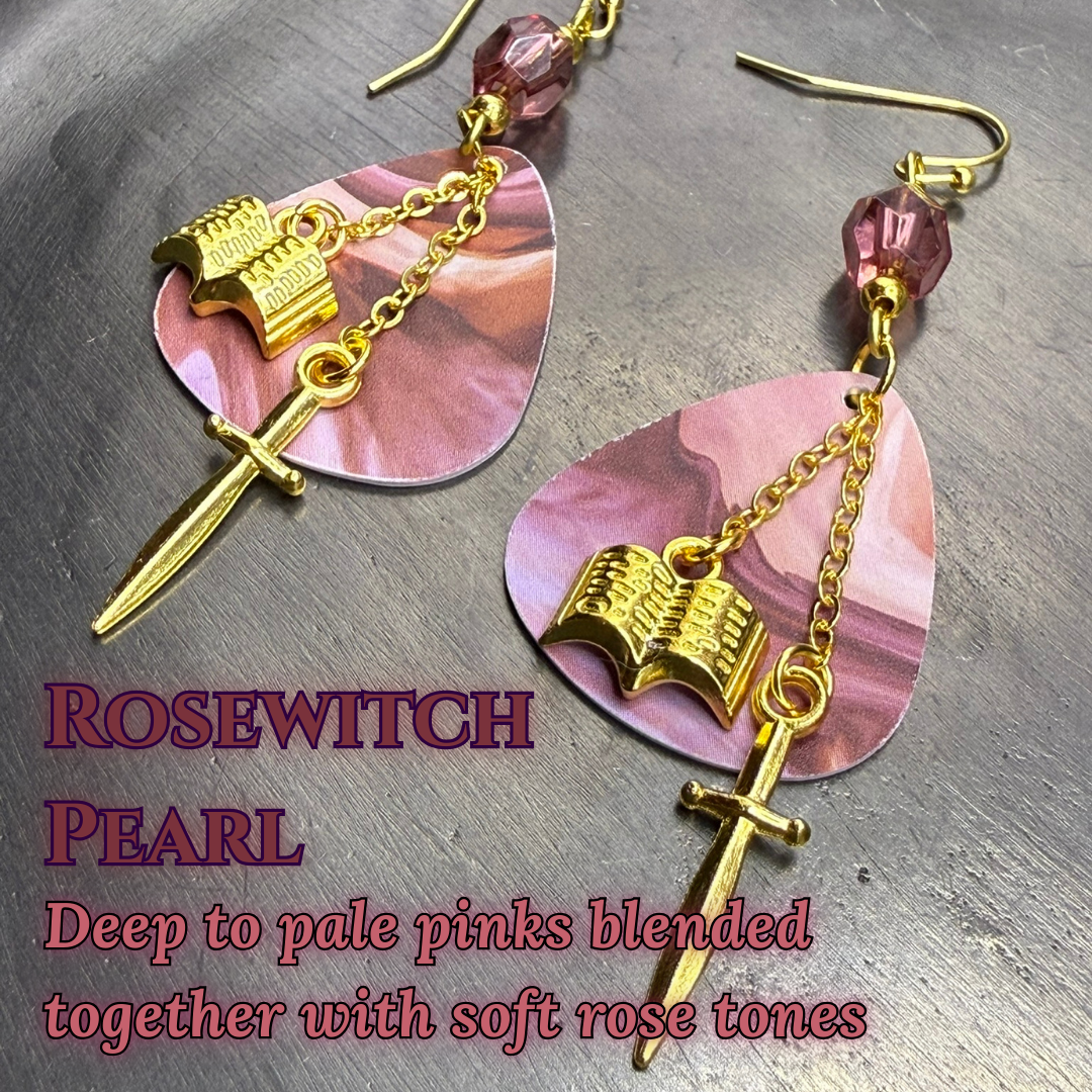 Guitar Pick Earrings in Hexed Hues (Pinks + Purples)