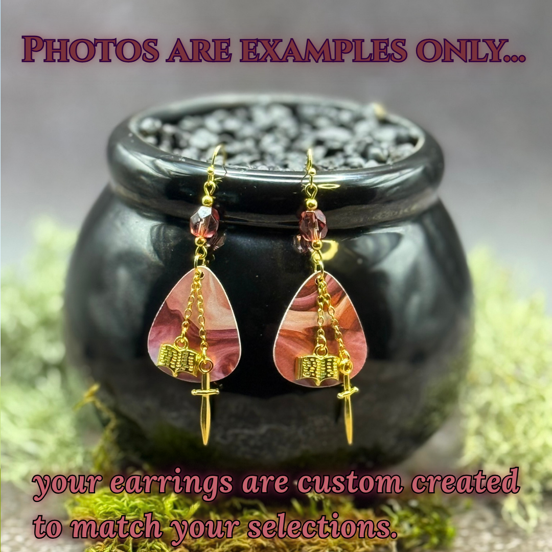 Guitar Pick Earrings in Hexed Hues (Pinks + Purples)