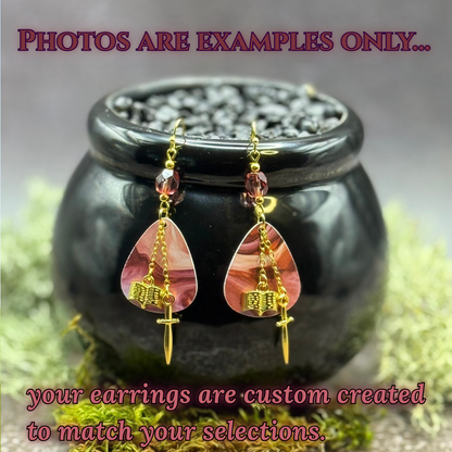 Guitar Pick Earrings in Hexed Hues (Pinks + Purples)