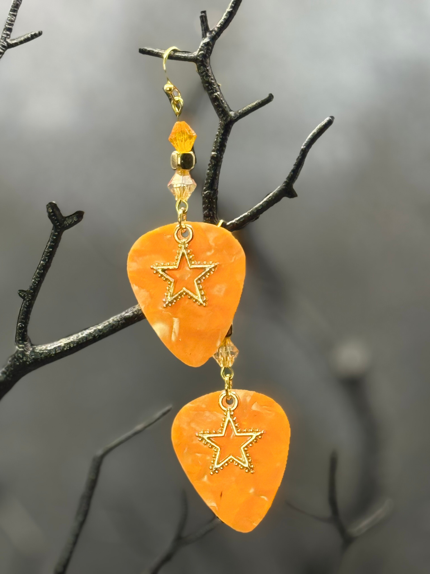 Guitar Pick Earrings in Firestorm (Warm Spectrum)