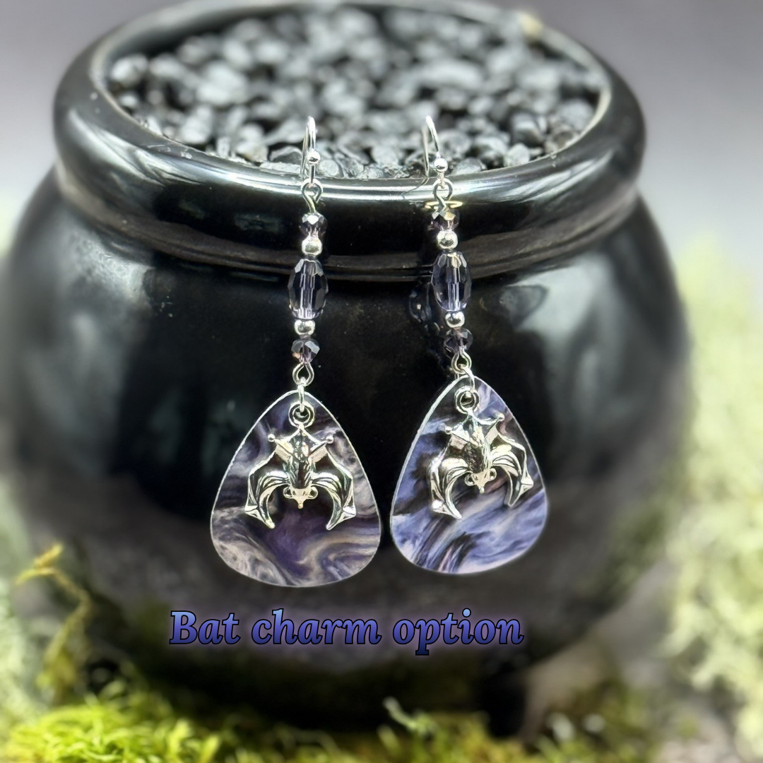 Guitar Pick Earrings in Hexed Hues (Pinks + Purples)