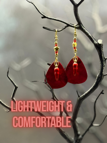 Guitar Pick Earrings in Firestorm (Warm Spectrum)