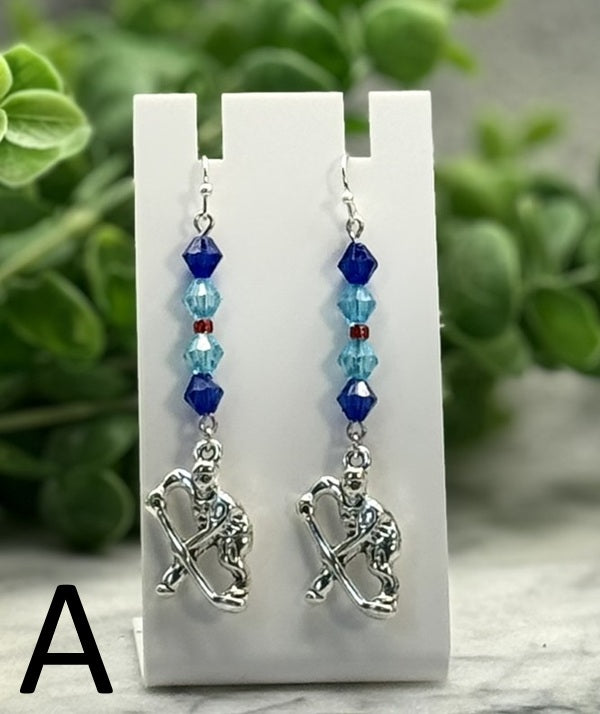 Seattle-Inspired Hockey Charm Earrings