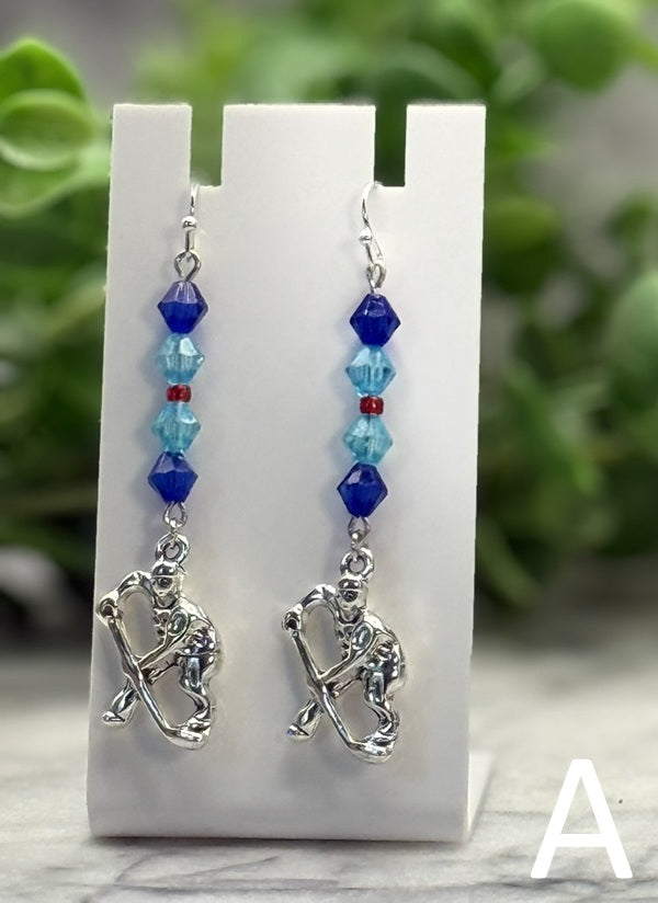 Seattle-Inspired Hockey Charm Earrings