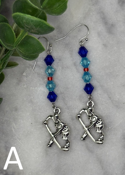 Seattle-Inspired Hockey Charm Earrings