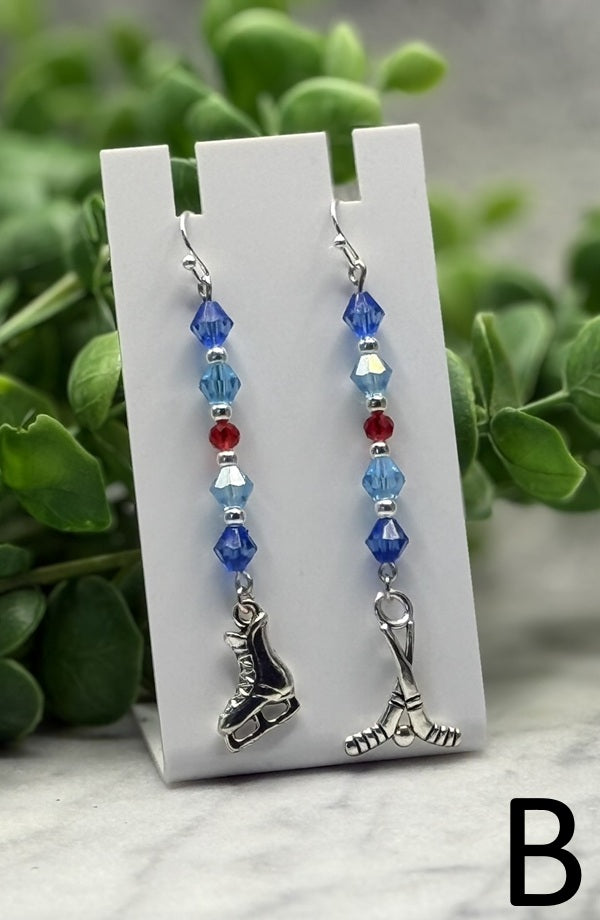 Seattle-Inspired Hockey Charm Earrings