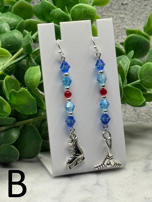 Seattle-Inspired Hockey Charm Earrings