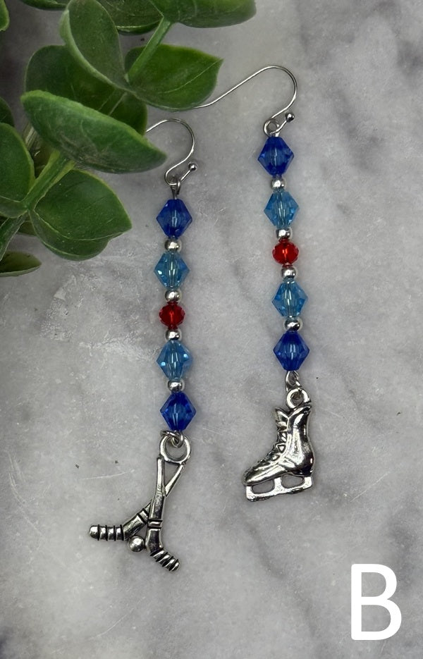 Seattle-Inspired Hockey Charm Earrings