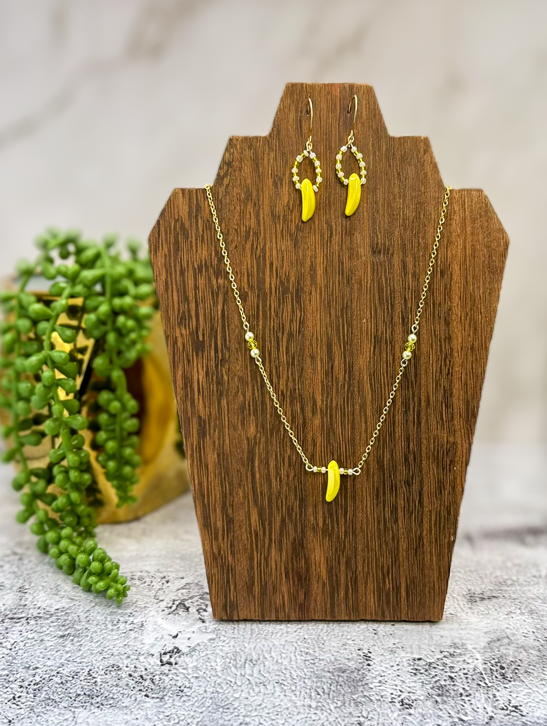 Fruit Basket Necklace & Earring Set | Handmade Fruit Jewelry
