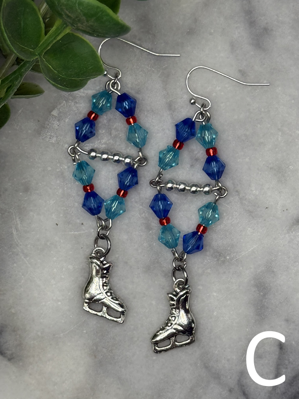 Seattle-Inspired Hockey Charm Earrings