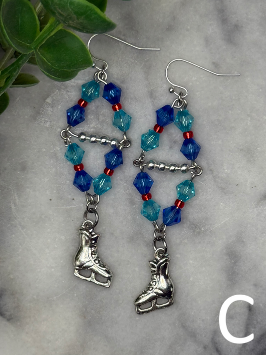 Seattle-Inspired Hockey Charm Earrings