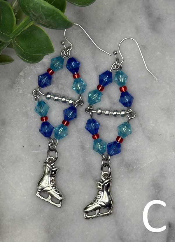 Seattle-Inspired Hockey Charm Earrings