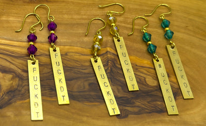 Stamped Statement Earrings (expletives)