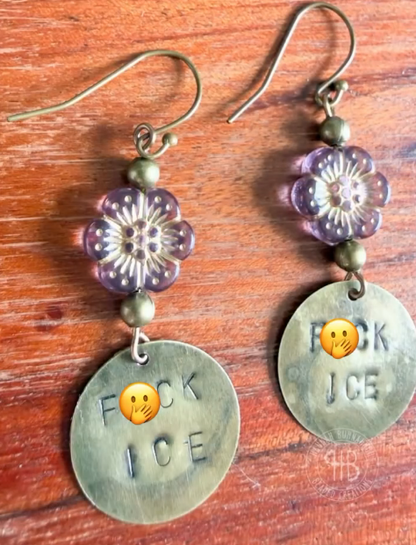 Stamped Statement Earrings (expletives)