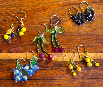 Fruit Basket Beaded Dangle Earrings