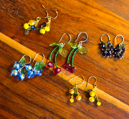 Fruit Basket Beaded Dangle Earrings