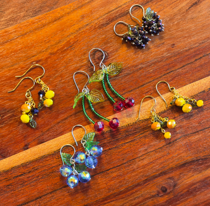 Fruit Basket Beaded Dangle Earrings