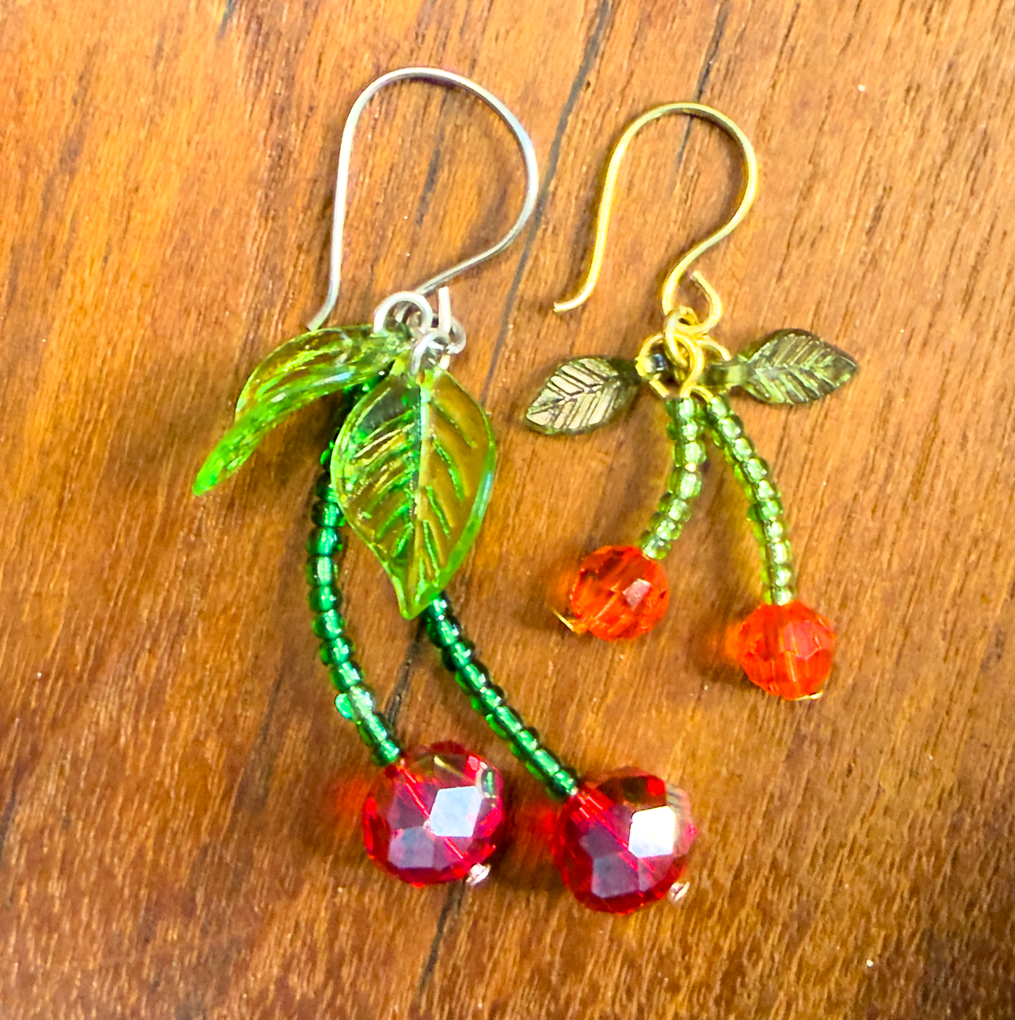 Fruit Basket Beaded Dangle Earrings