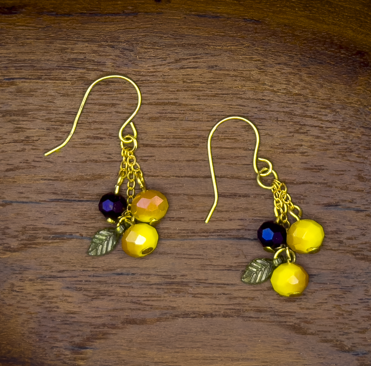 Fruit Basket Beaded Dangle Earrings