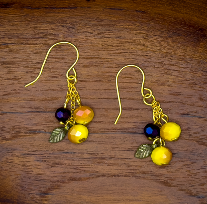 Fruit Basket Beaded Dangle Earrings