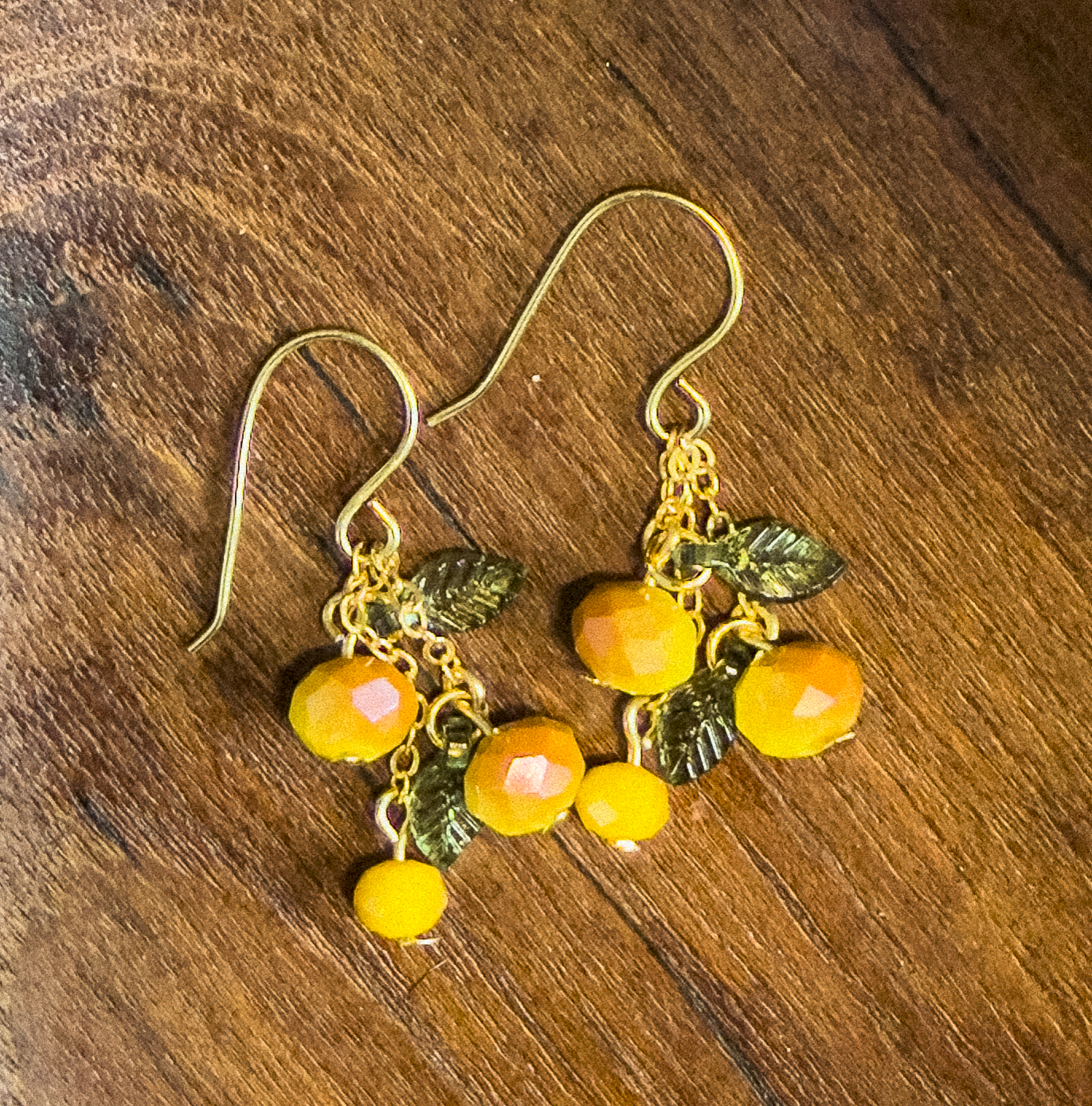 Fruit Basket Beaded Dangle Earrings