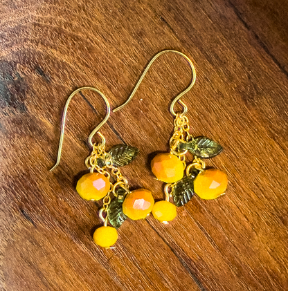 Fruit Basket Beaded Dangle Earrings