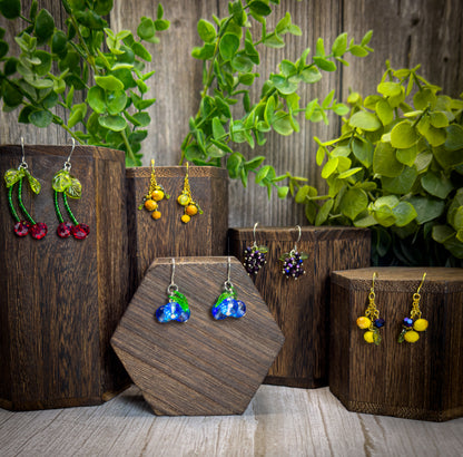Fruit Basket Beaded Dangle Earrings