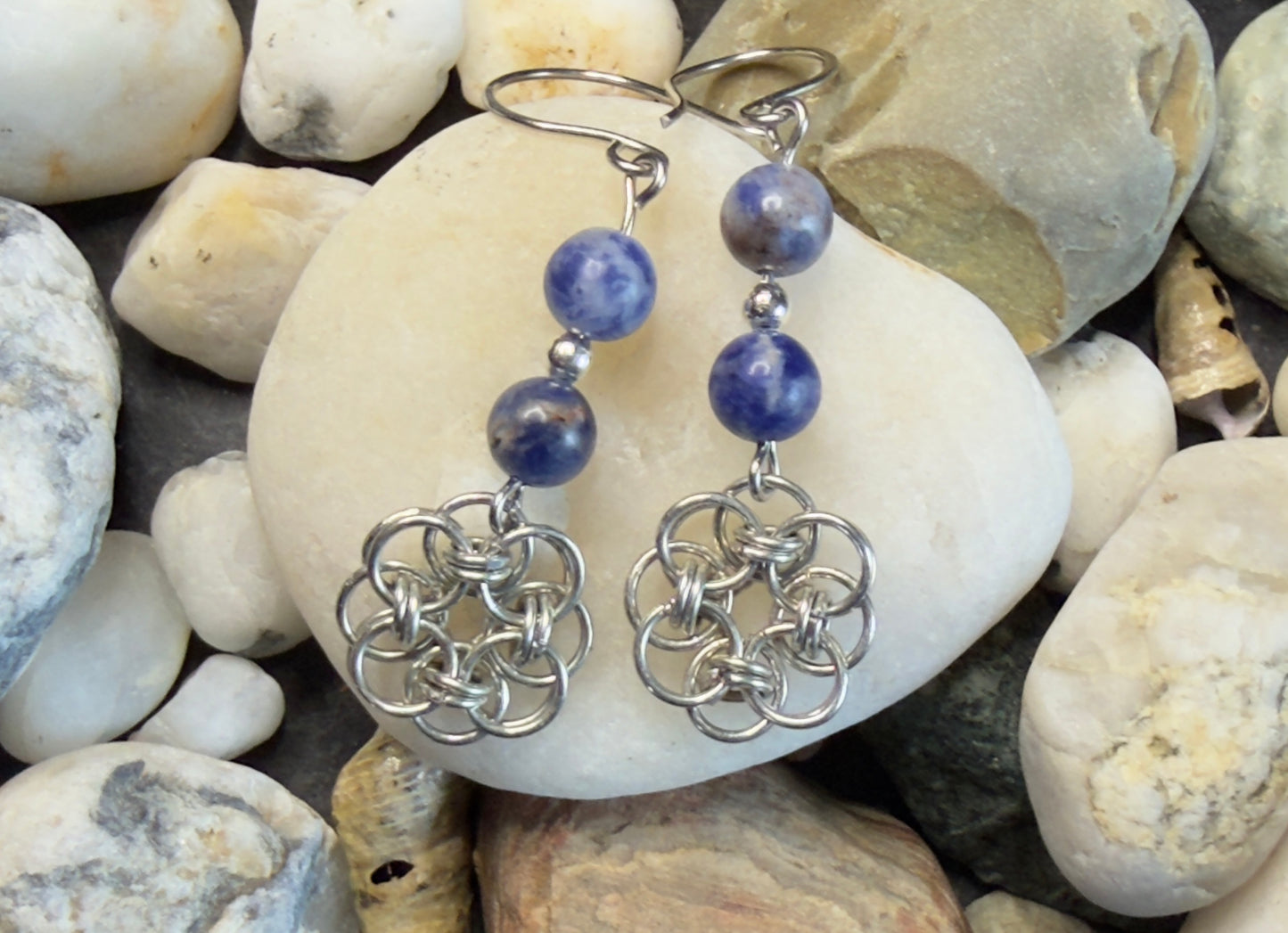 Entwined Rose Chainmail Earring Collection - Floral and Drop Designs