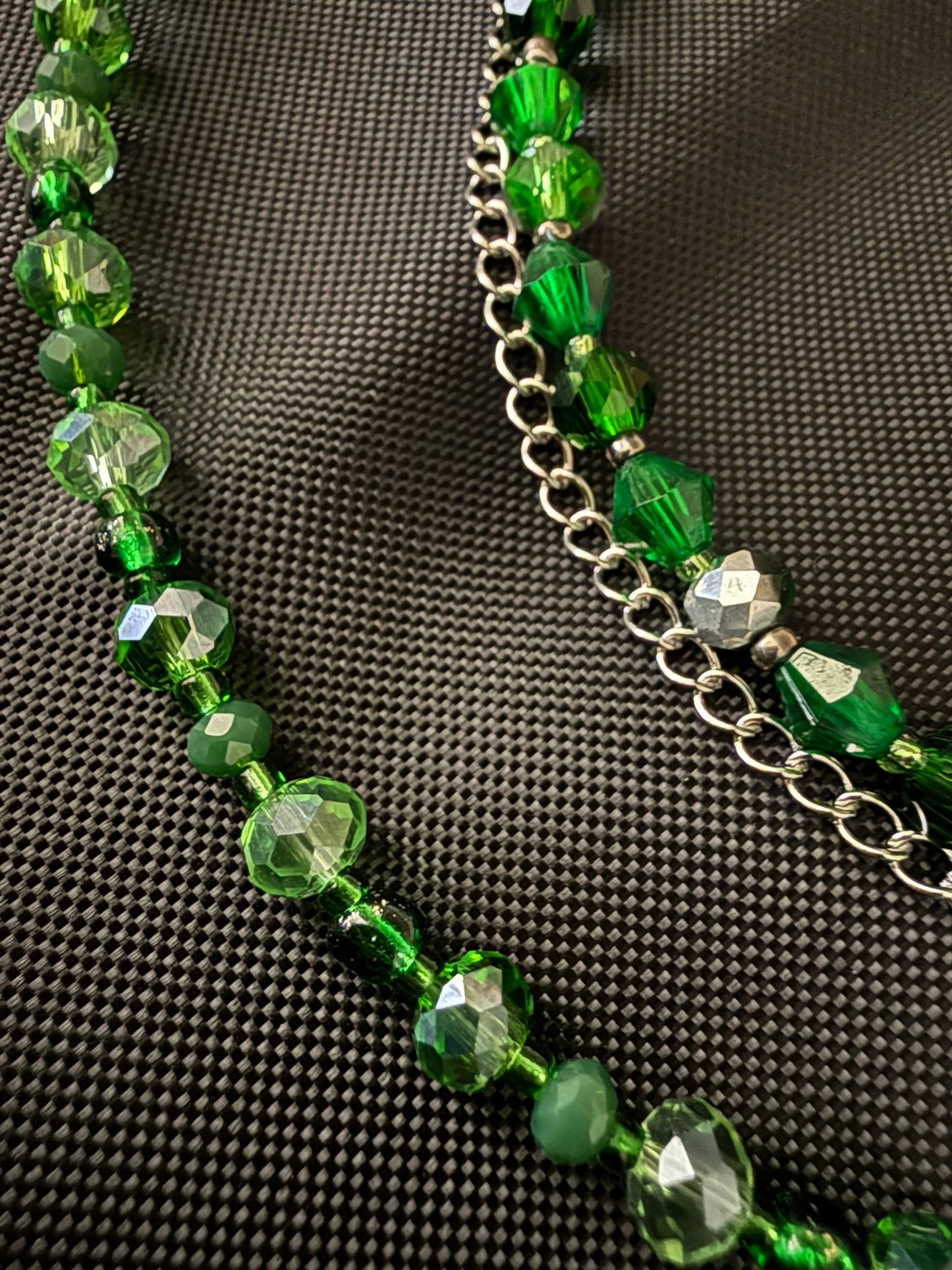 Emerald City 3-Strand Layered Necklace & Earring Set