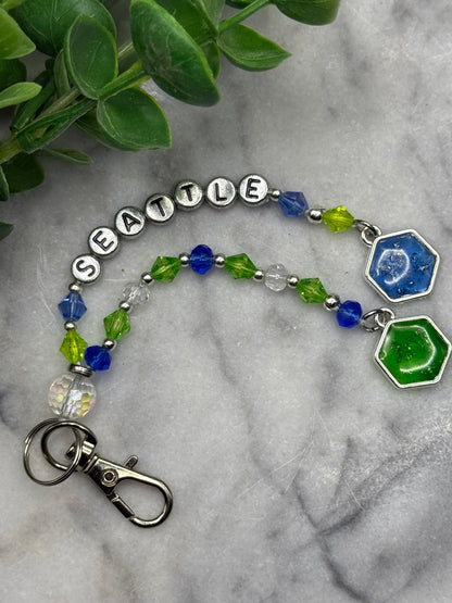 Seattle Dual-Resin Swivel Keychain