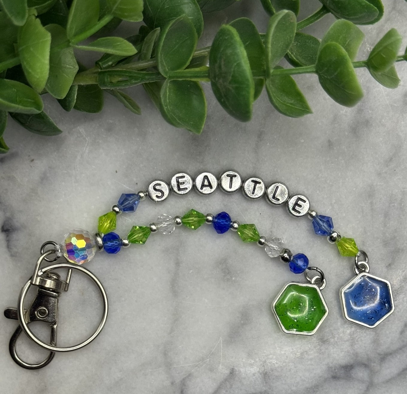 Seattle Dual-Resin Swivel Keychain