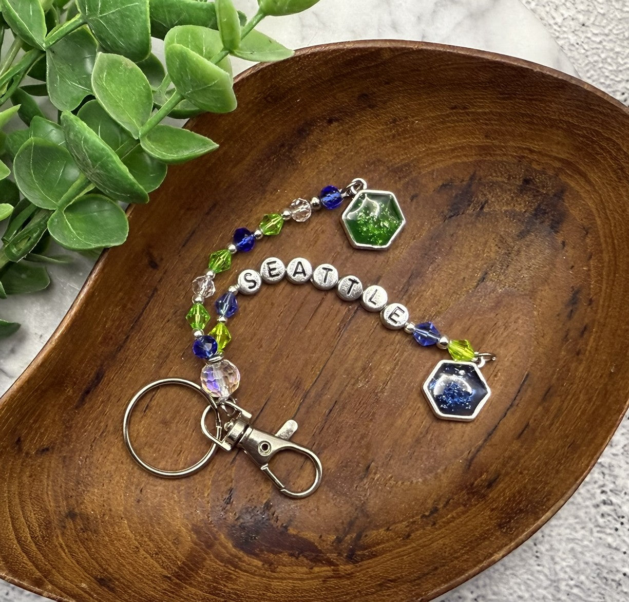 Seattle Dual-Resin Swivel Keychain