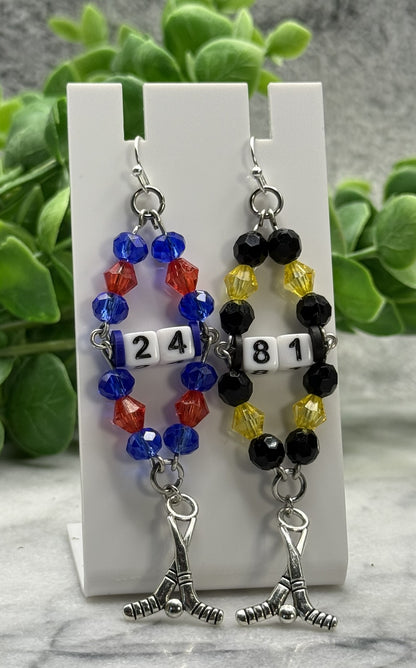 Hockey Rivalry Charm Earrings